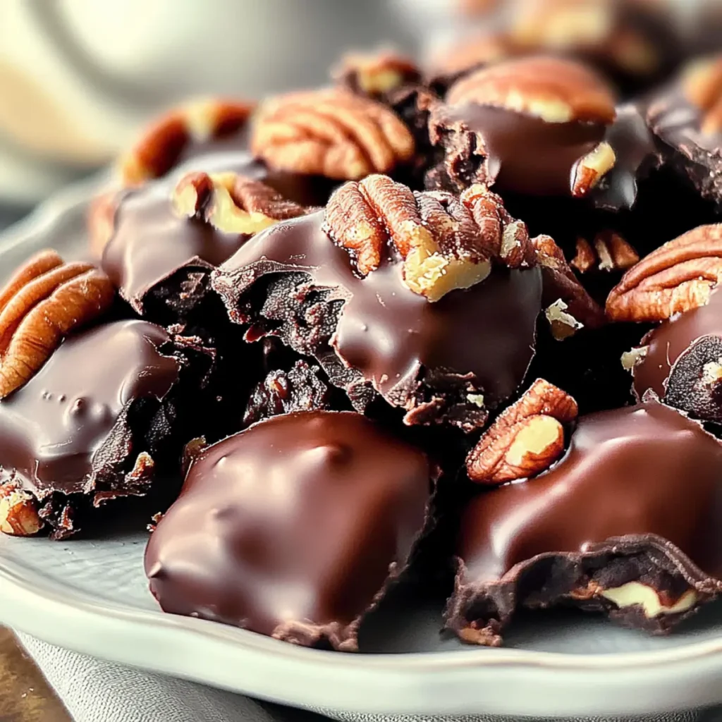 Chocolate Pecan Turtle Clusters