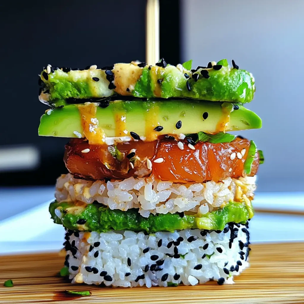 Tuna Avocado Rice Burger
