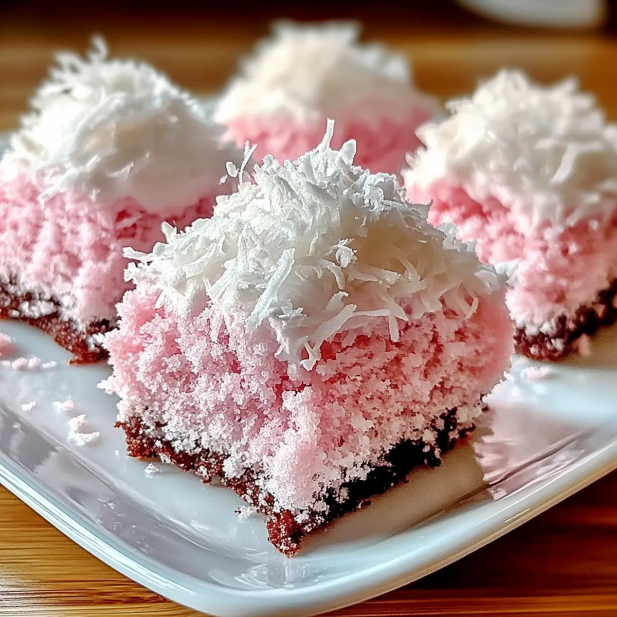 Pink Coconut Snowball Cake Bars