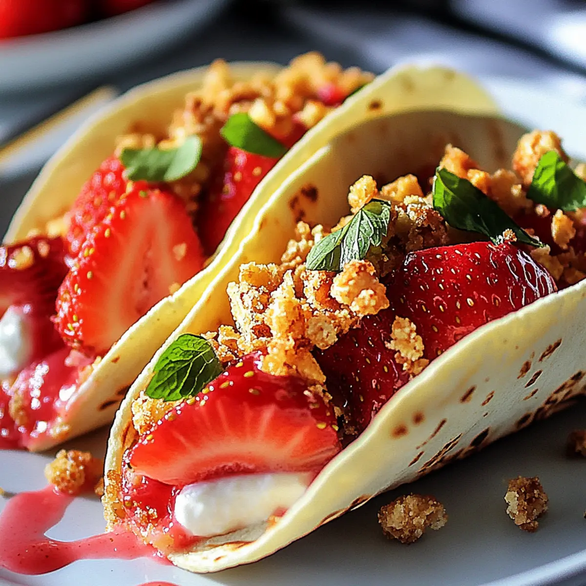 Strawberry Crunch Cheesecake Tacos