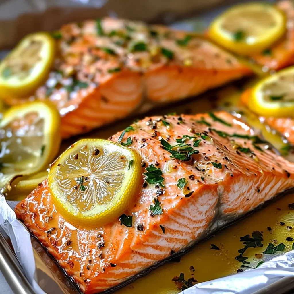 Sheet Pan Lemon Garlic Butter Salmon