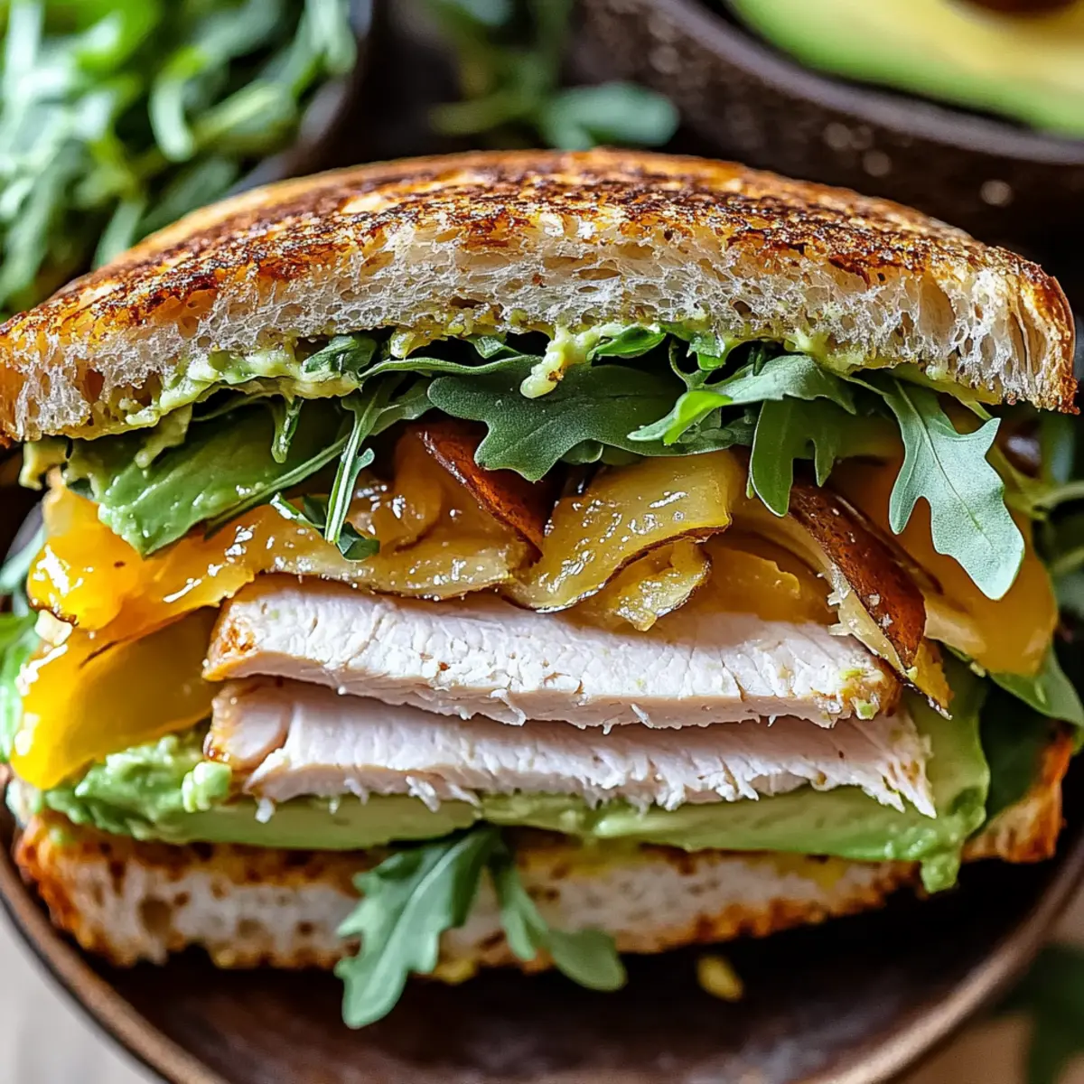 Honey Mustard Turkey Avocado Sandwich
