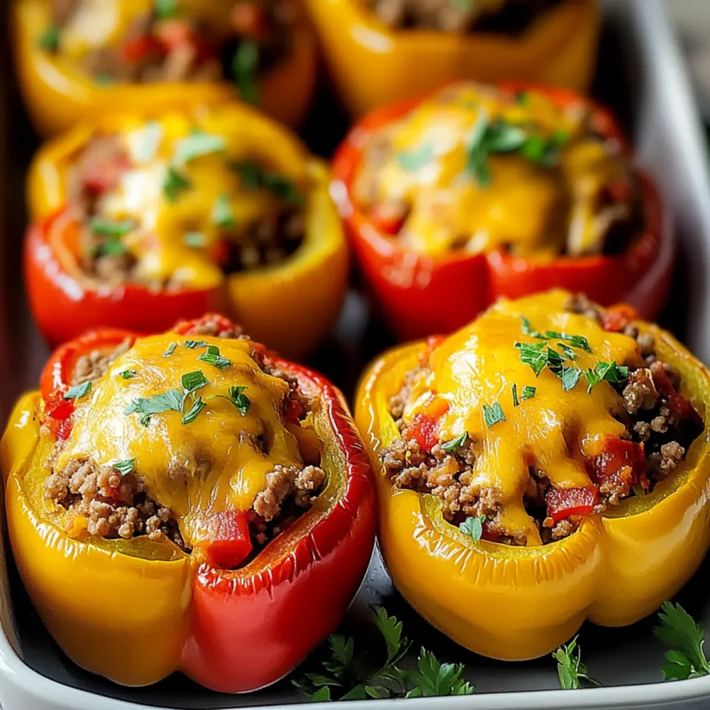 Ground Turkey Stuffed Peppers