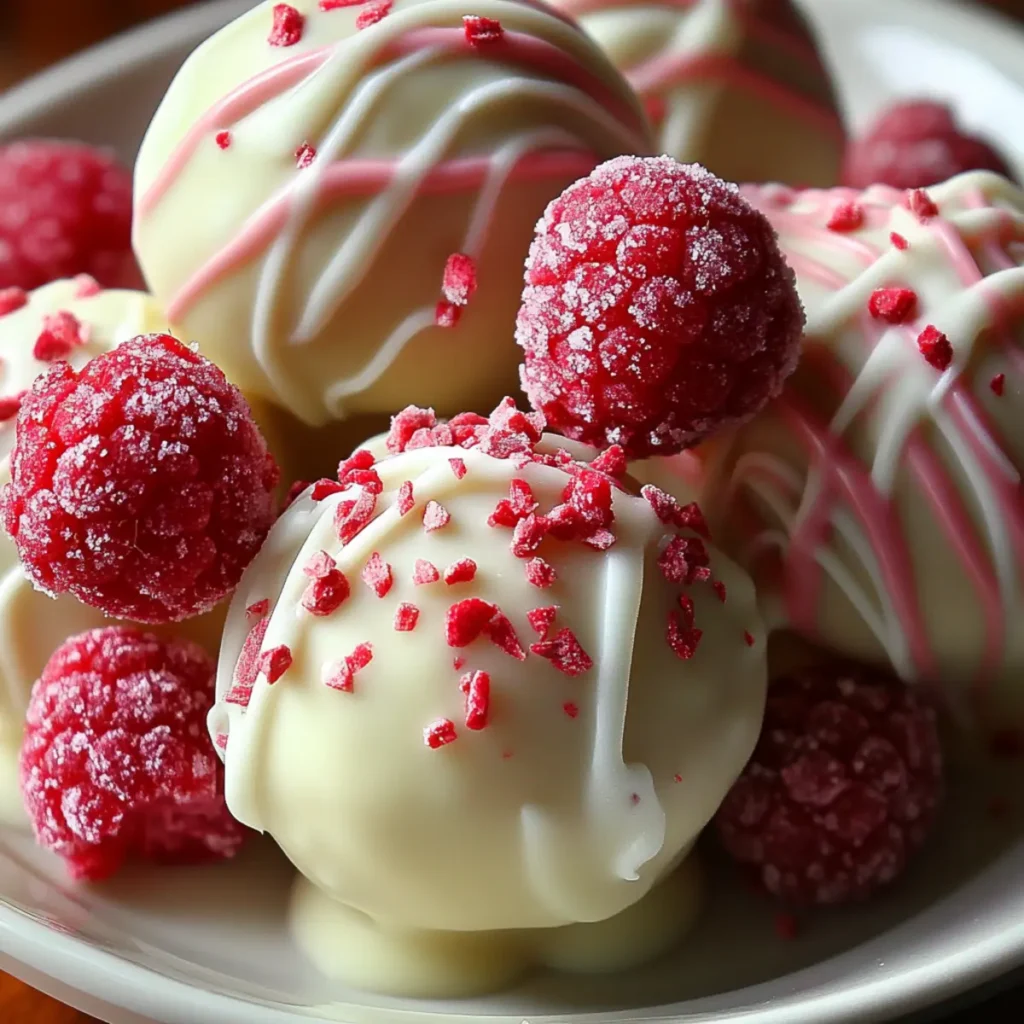White Chocolate Raspberry Cheesecake Balls