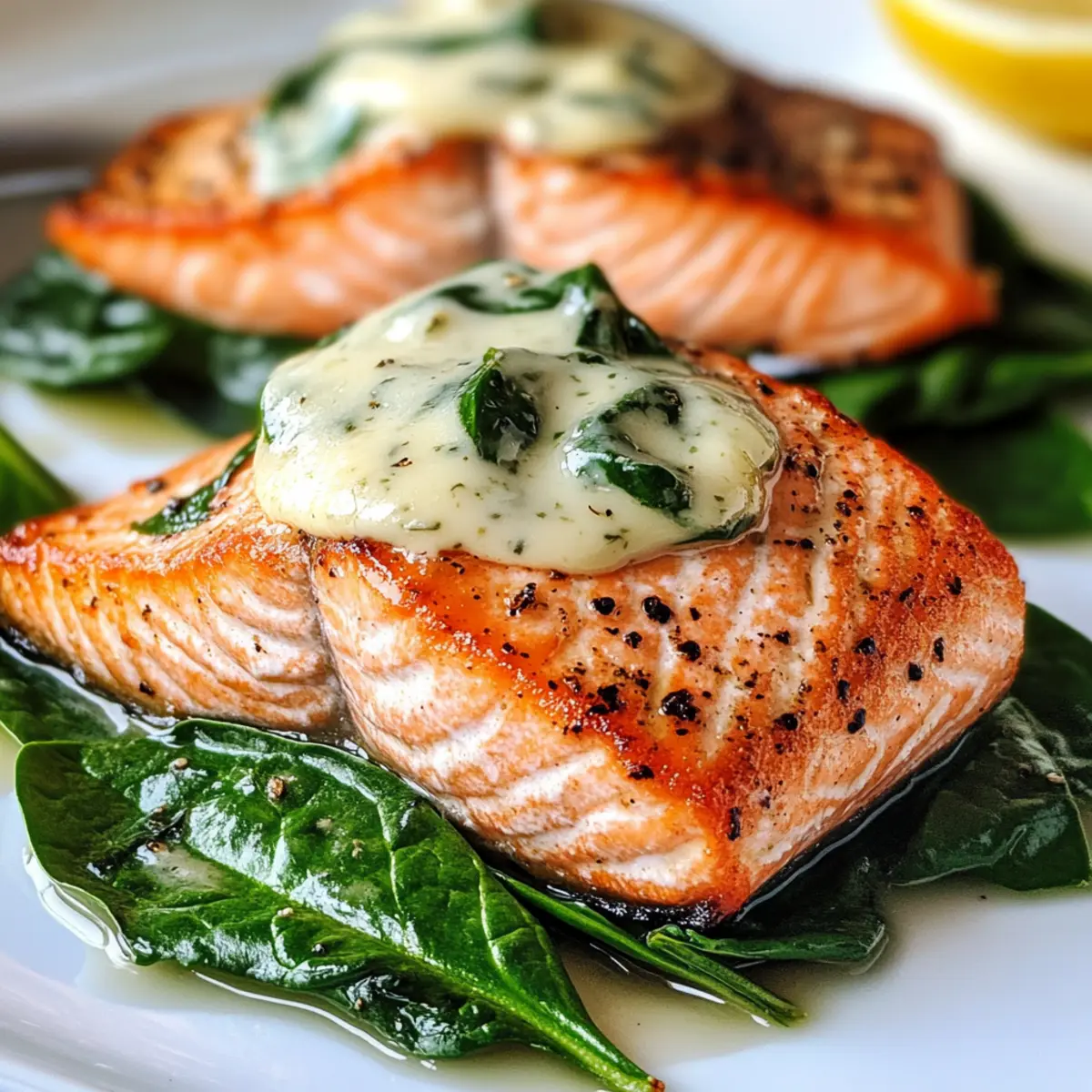 Baked Salmon with Spinach