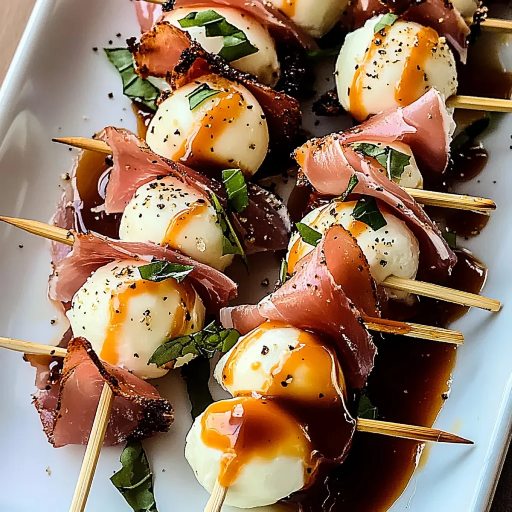 Prosciutto Mozzarella Skewers