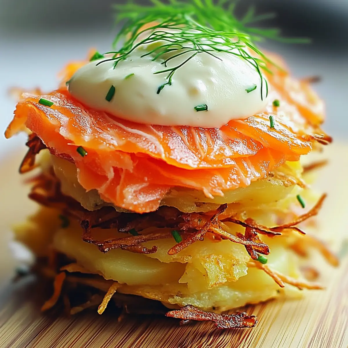 Smoked Salmon Potato Rosti Stack