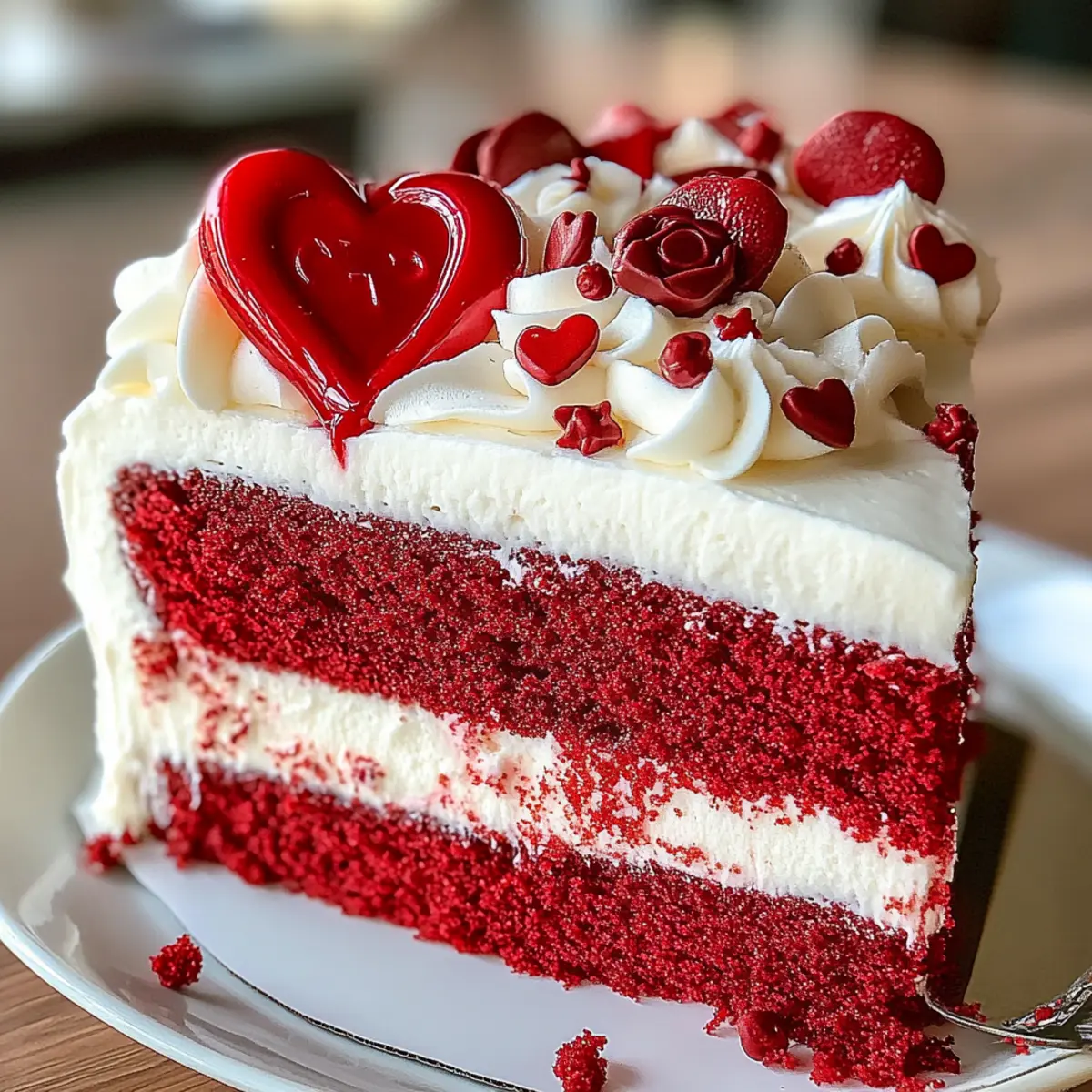 Red and White Valentine Cake