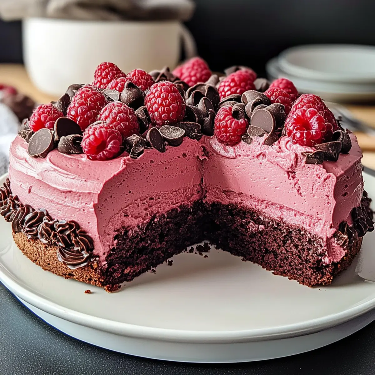 Chocolate Raspberry Mousse Cake