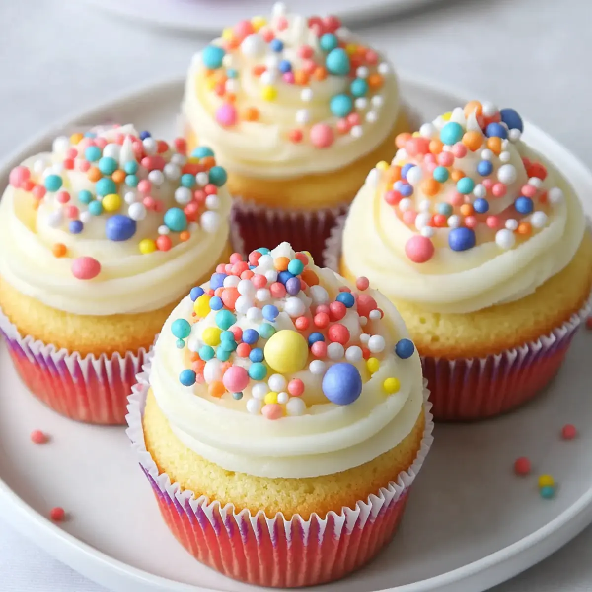 Spring Sprinkle Cupcakes